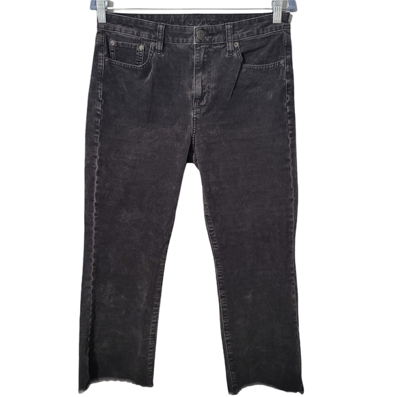 American Eagle Outfitters Pants - American Eagle Black Acid Wash Corduroy Hi-Rise Crop Flare Pants
